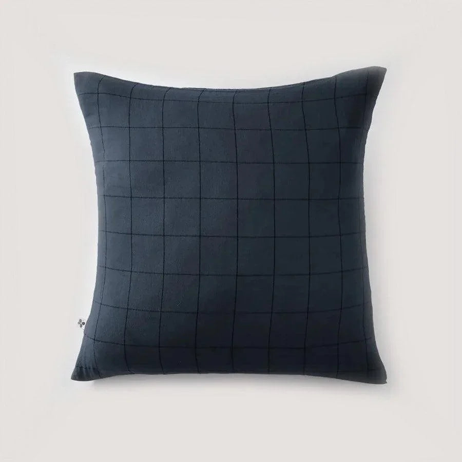 Pudebetræk i ternet bomuld Mørkeblå 60x60 cm - Stay inn