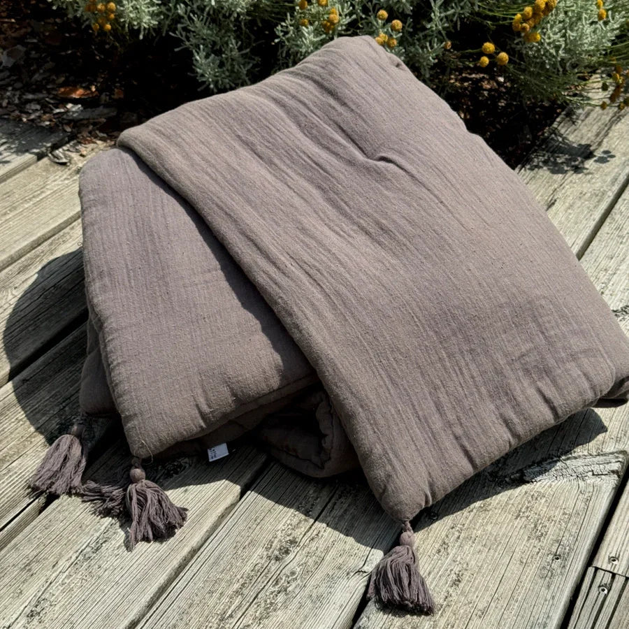 Quilted vattæppe Granit grå 90x200 ekstra kraftig - Stay inn