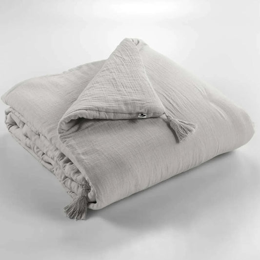 Quiltet vattæppe Lysegrå 90x200 ekstra kraftig - Stay inn