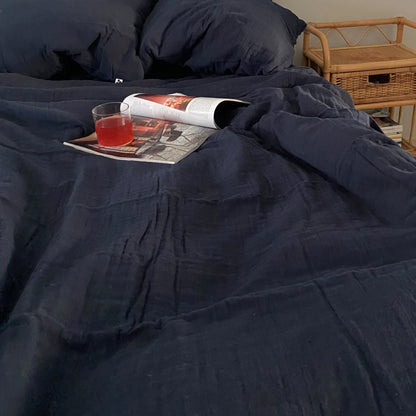 Cotton duvet cover - Dark blue