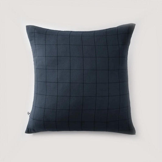 Pudebetræk - Ternet bomuldsgaze - Midnight - 60x60 - Stay inn