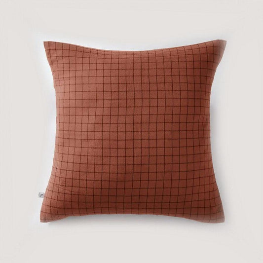Pudebetræk - Ternet bomuldsgaze - Terracotta - 60x60 - Stay inn