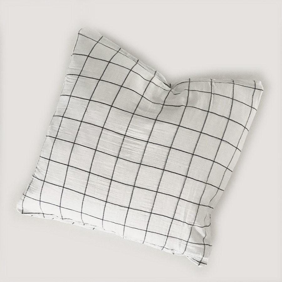 Pudebetræk - Ternet bomuldsgaze - Crips white - 60x60 - Stay inn