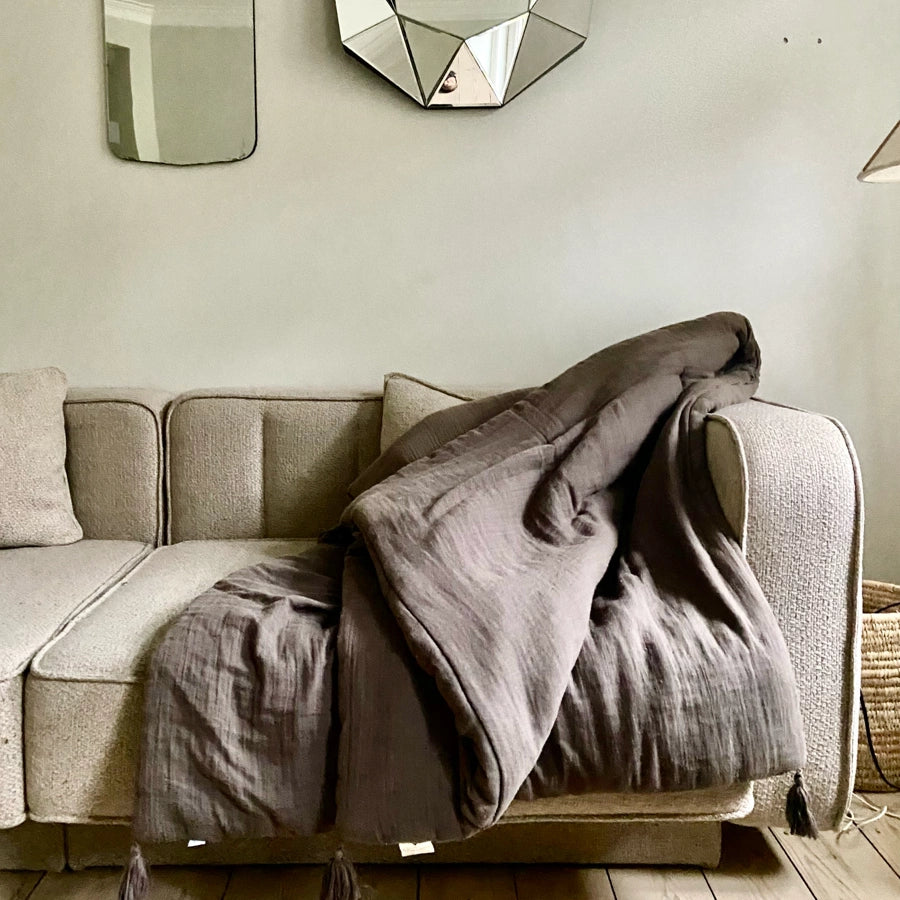 Vattæppe/quilt Mørkeblå 90x200 ekstra kraftig