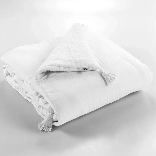Quilted vattæppe Hvid 150x150 ekstra kraftig - Stay inn